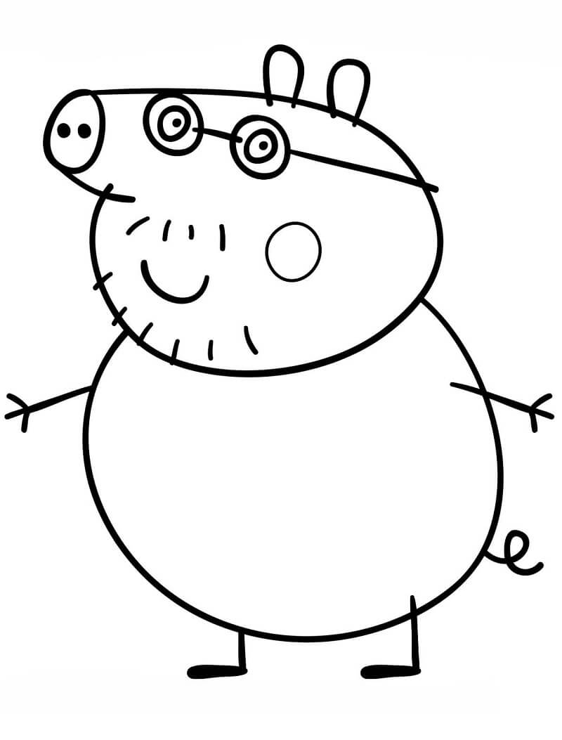 Desenhos de Papai Pig para colorir