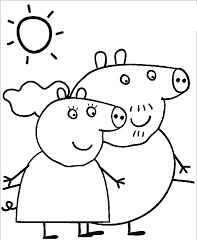 Desenhos de Papai e Mamãe de Peppa Pig para colorir