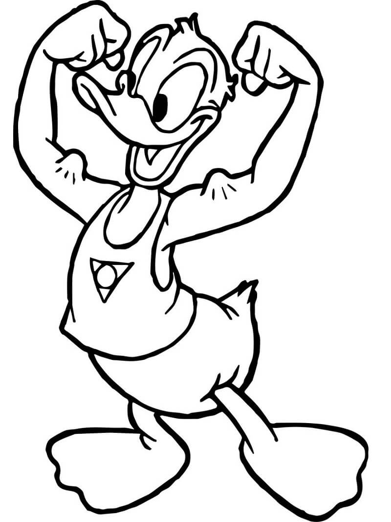 Desenhos de Pato Donald Forte para colorir