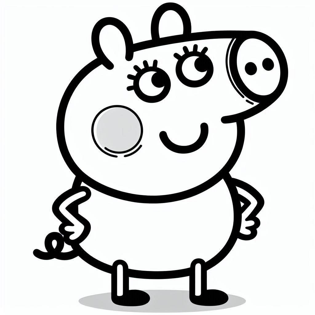 Peppa Pig fofa grátis para colorir