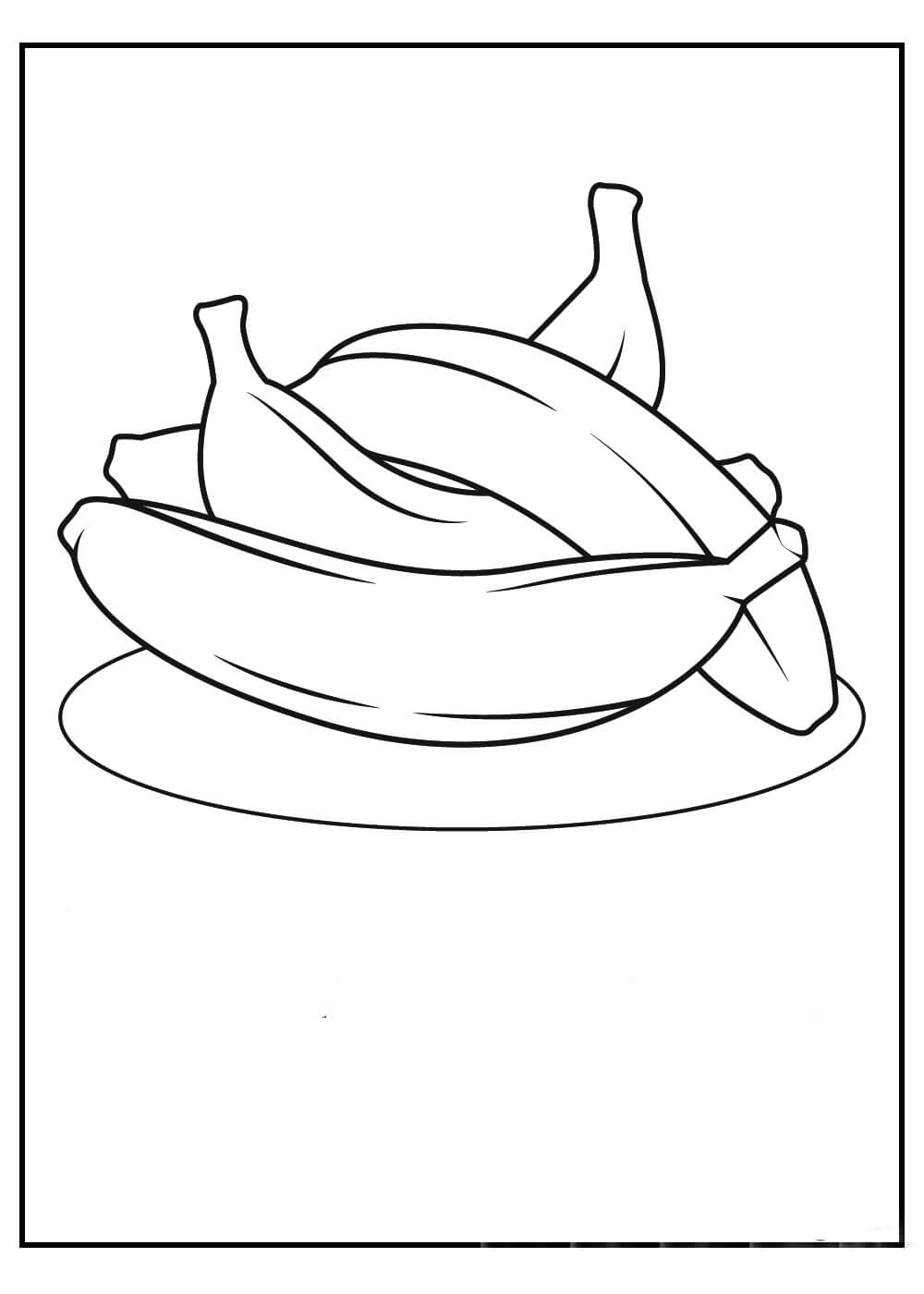 Prato de Bananas para colorir