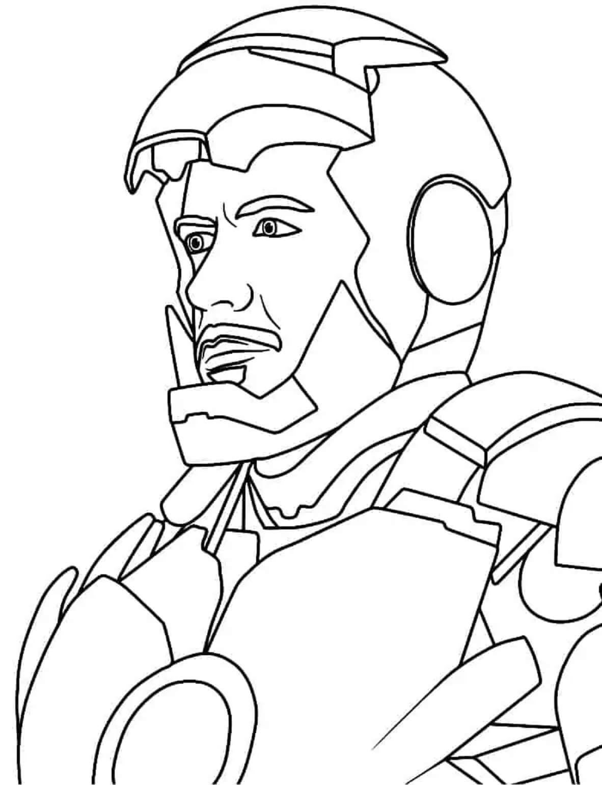 Desenhos de Retrato legal do Homem de Ferro para colorir
