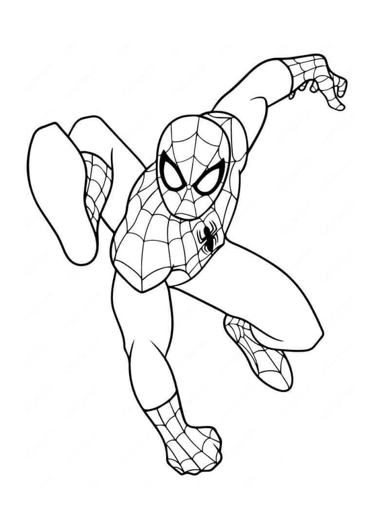 Super-Herói Homem-Aranha para colorir