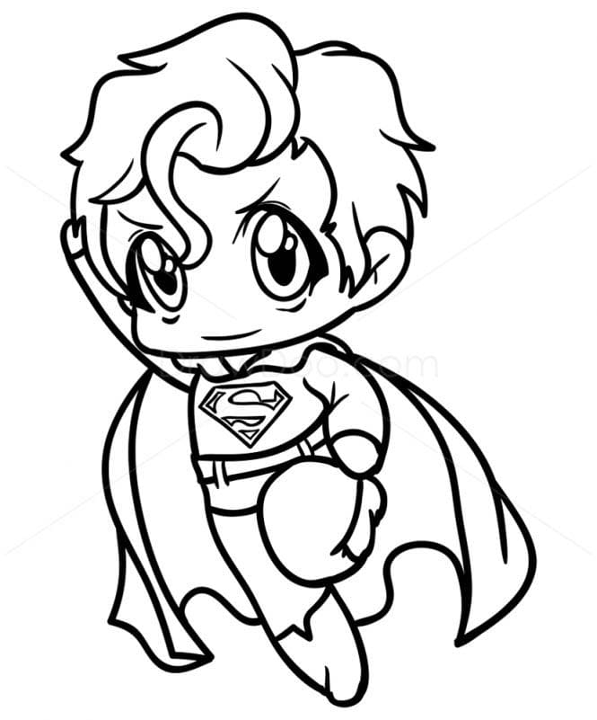 Super-Homem Chibi para colorir