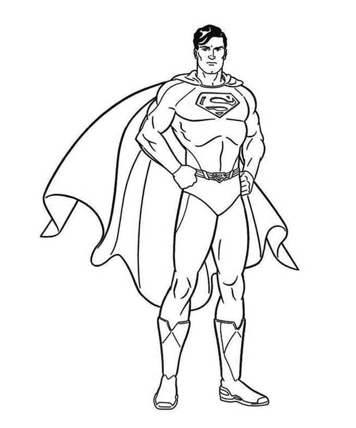 Super-homem de pé para colorir