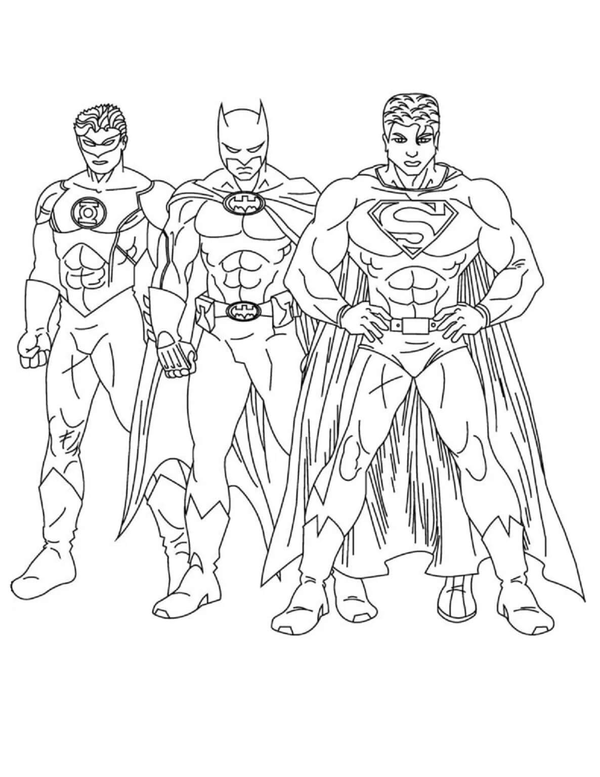 Super-homem e amigos para colorir