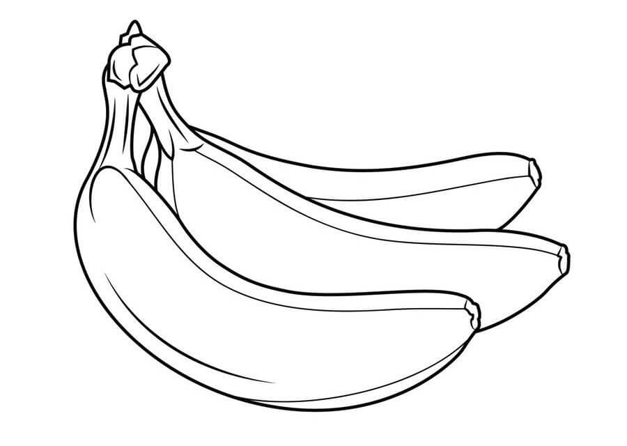 Desenhos de Três Banana para colorir