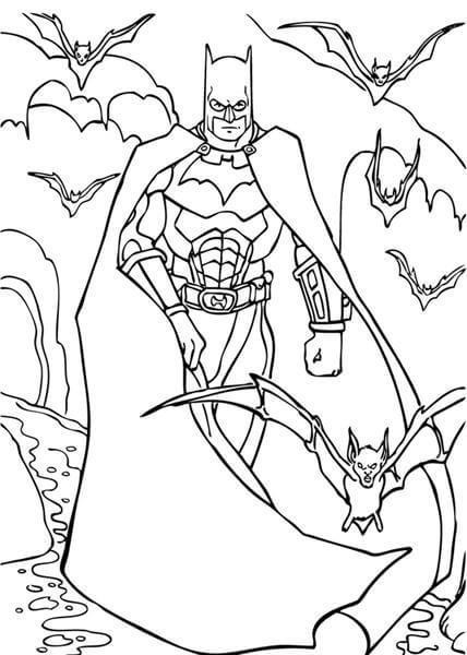Batman e Morcegos para colorir