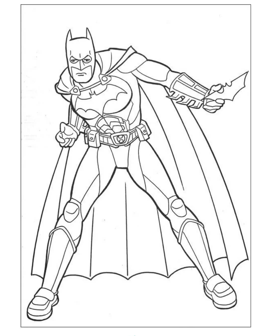 Batman segurando Arma para colorir