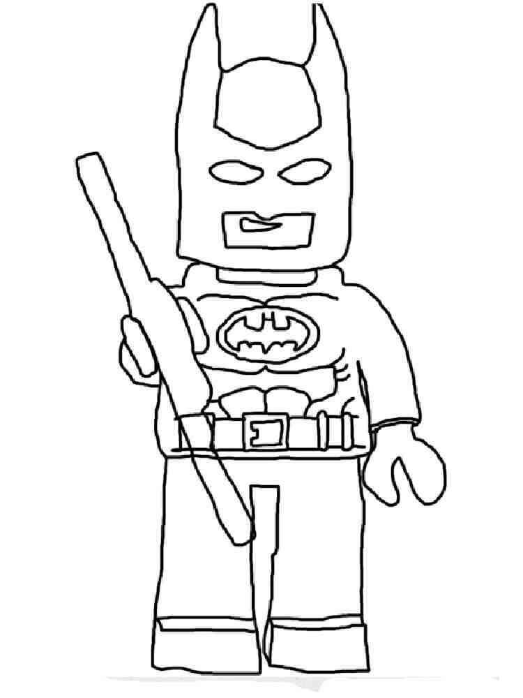 Desenhos de Desenhando Lego Batman segurando Bastão para colorir