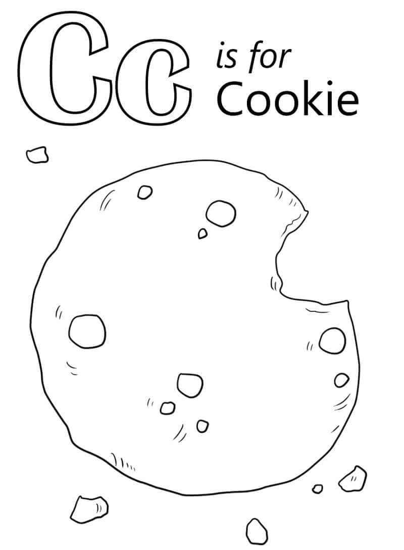 Letra C é para Cookie para colorir