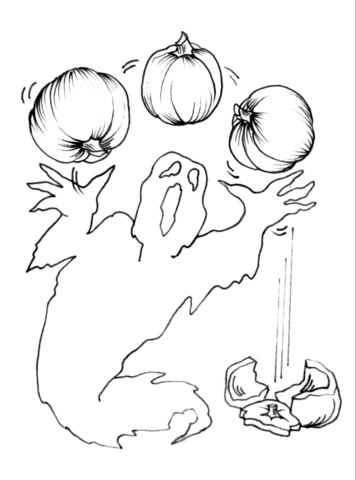 Desenhos de Abóbora Fantasma Malabarista para colorir