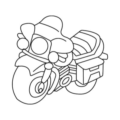 Adorável motocicleta para colorir