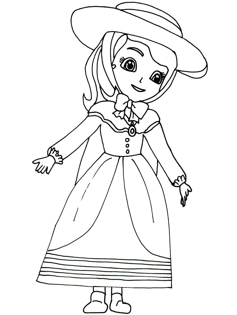 Adorável Princesa Sofia para colorir