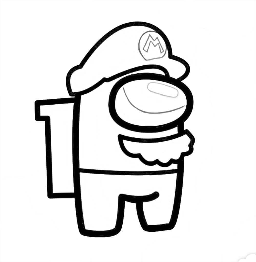 Desenhos de Among Us Mario Bros para colorir