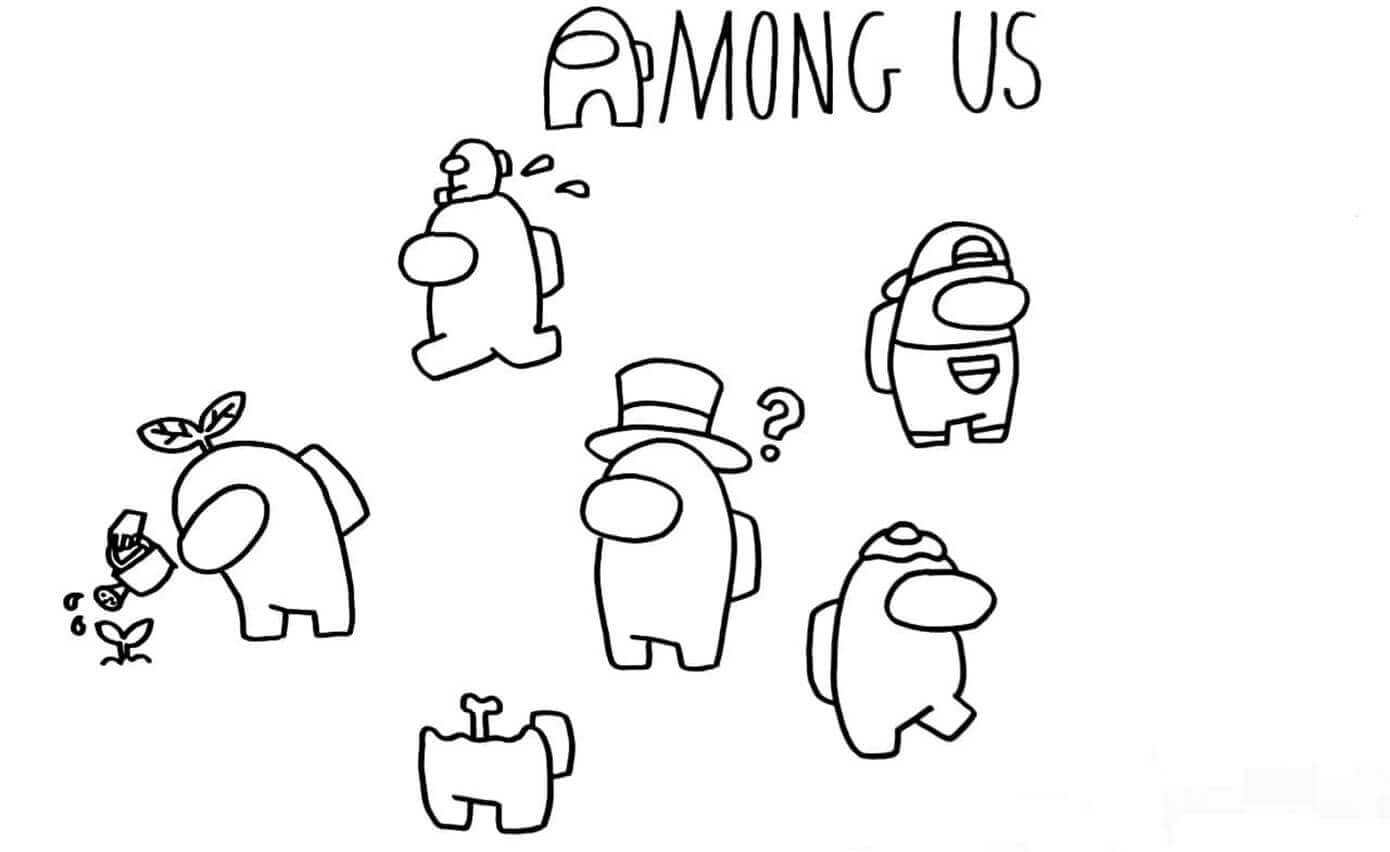 Desenhos de Among Us Personagens para colorir