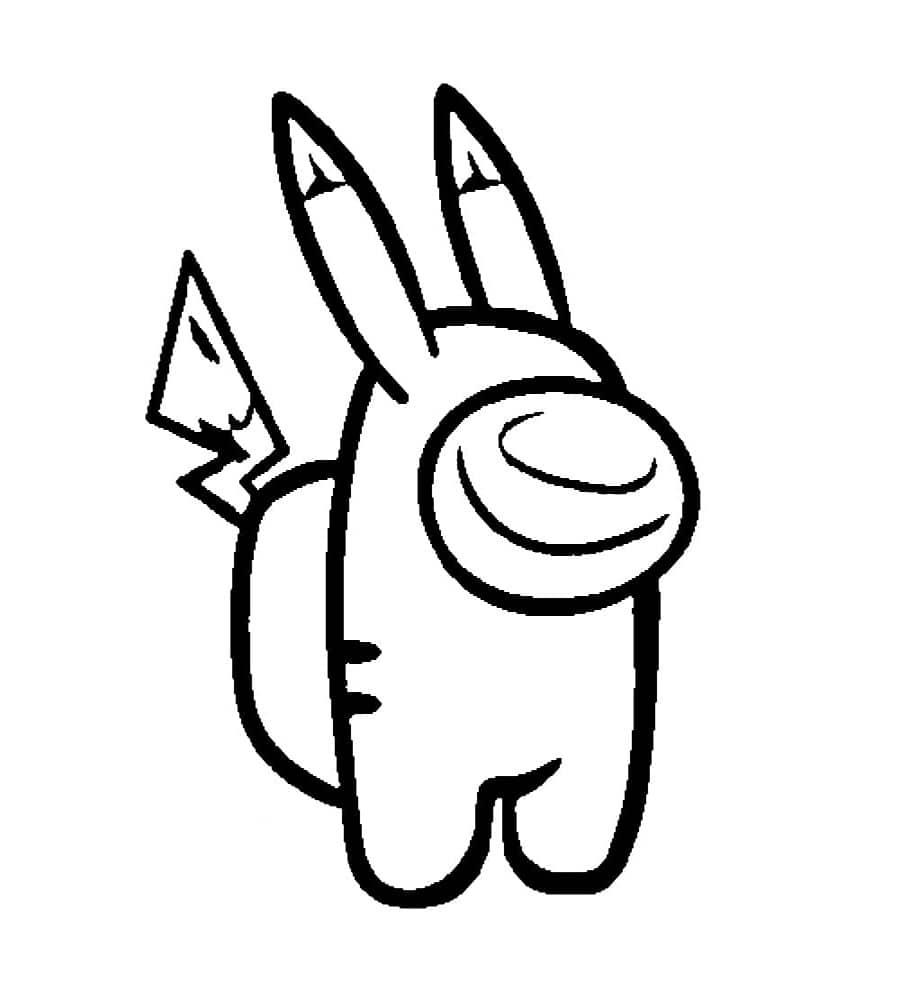 Desenhos de Among Us Pikachu para colorir