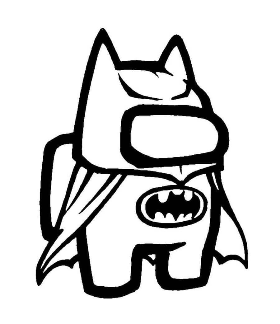 Desenhos de Among Us homem Morcego para colorir