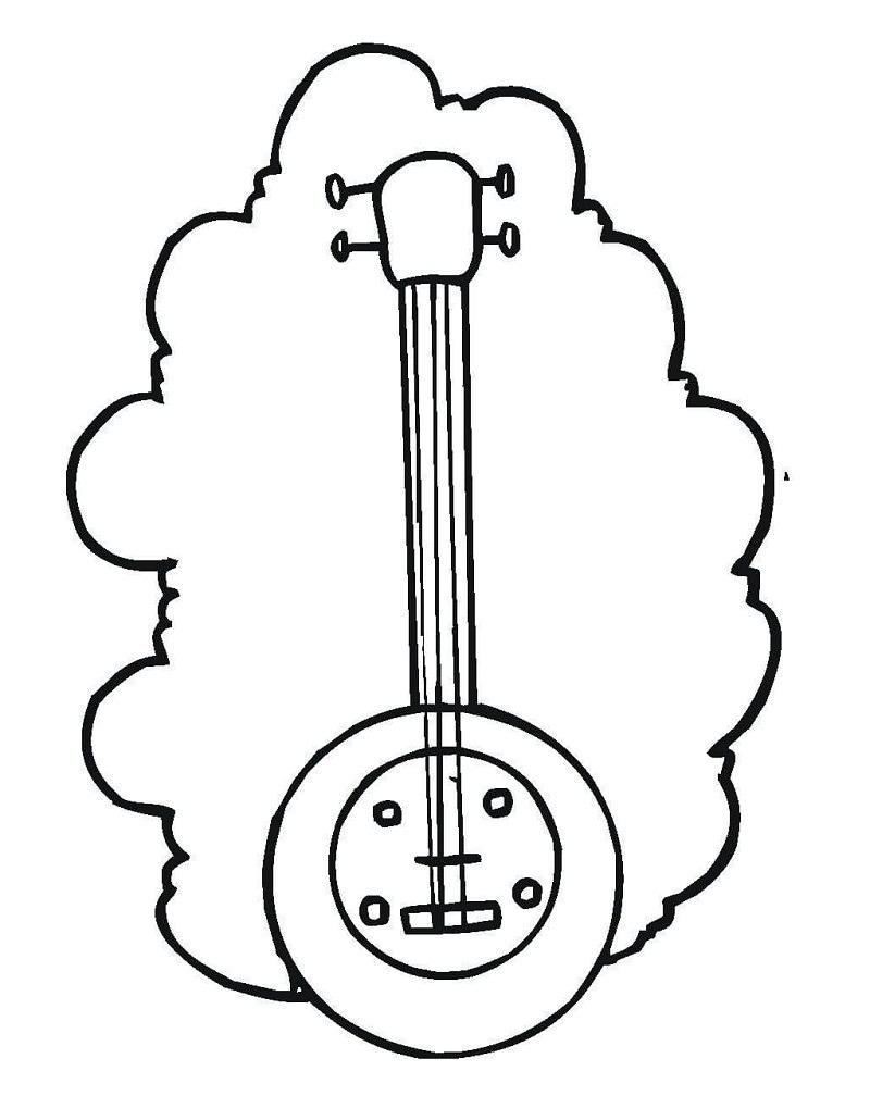 Banjo Simples 2 para colorir
