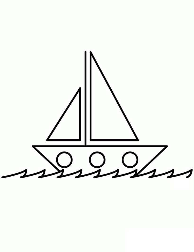 Desenhos de Barco Simples para colorir