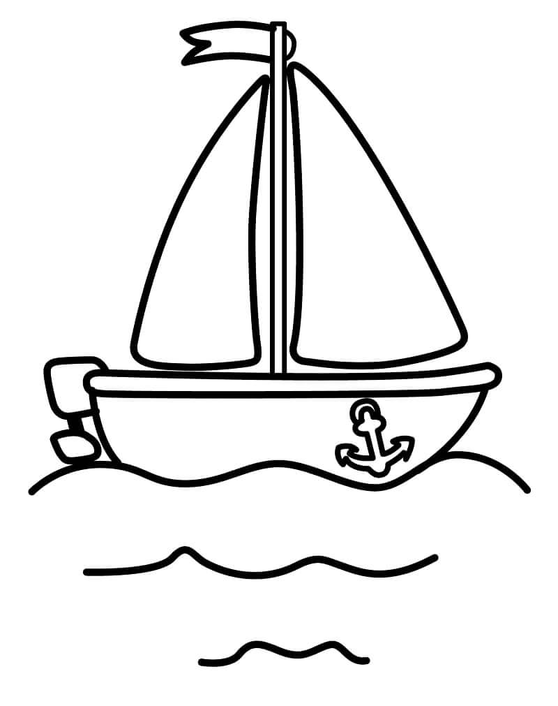 Barco a Vela para colorir