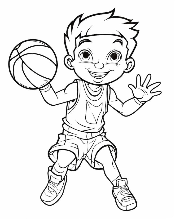 Desenhos de Basquetebol 3 para colorir