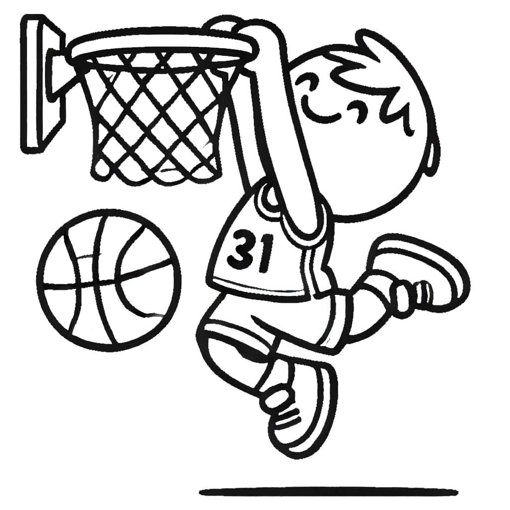 Desenhos de Basquetebol 4 para colorir