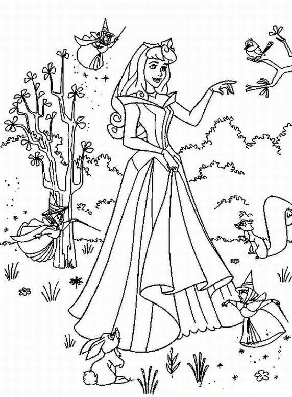 Bela Princesa Aurora para colorir