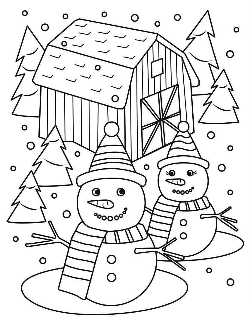 Desenhos de Bonecos de Neve para colorir