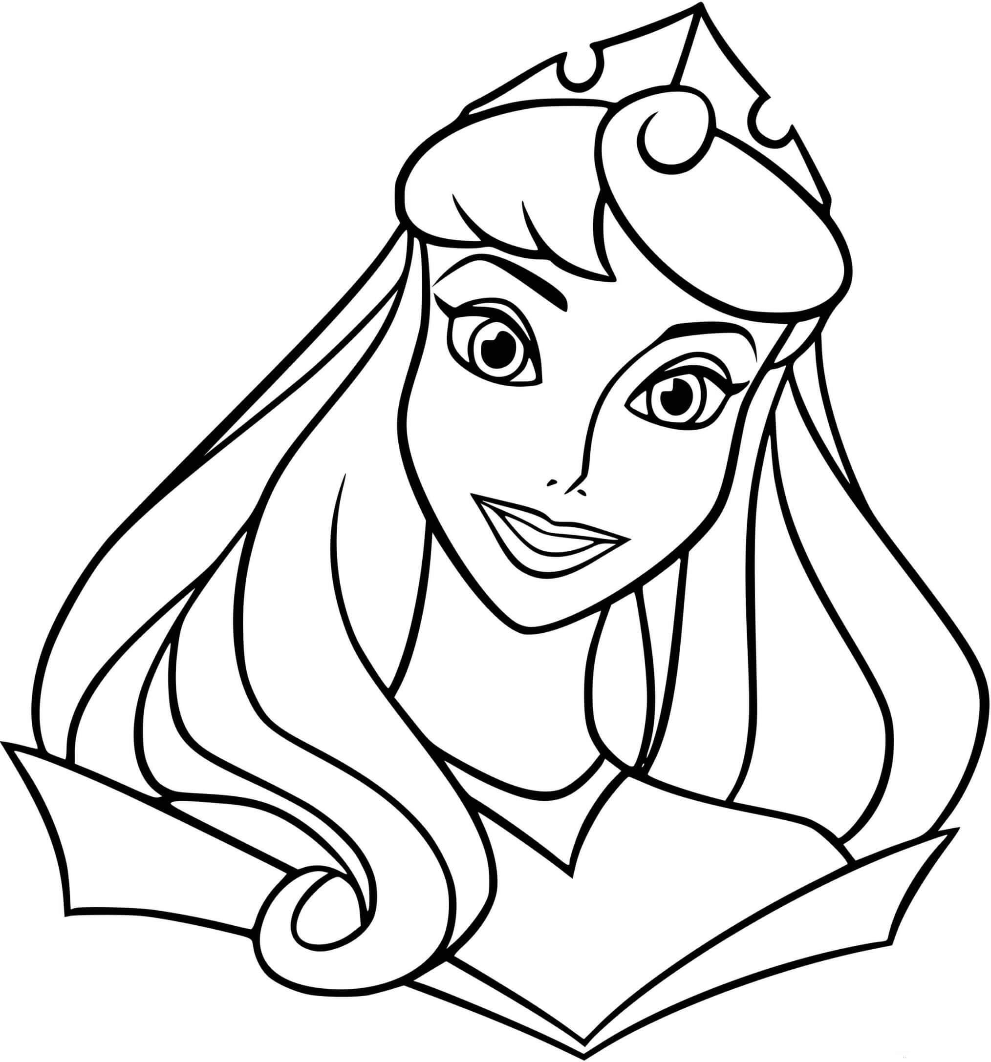 Cabeça Princesa Aurora para colorir