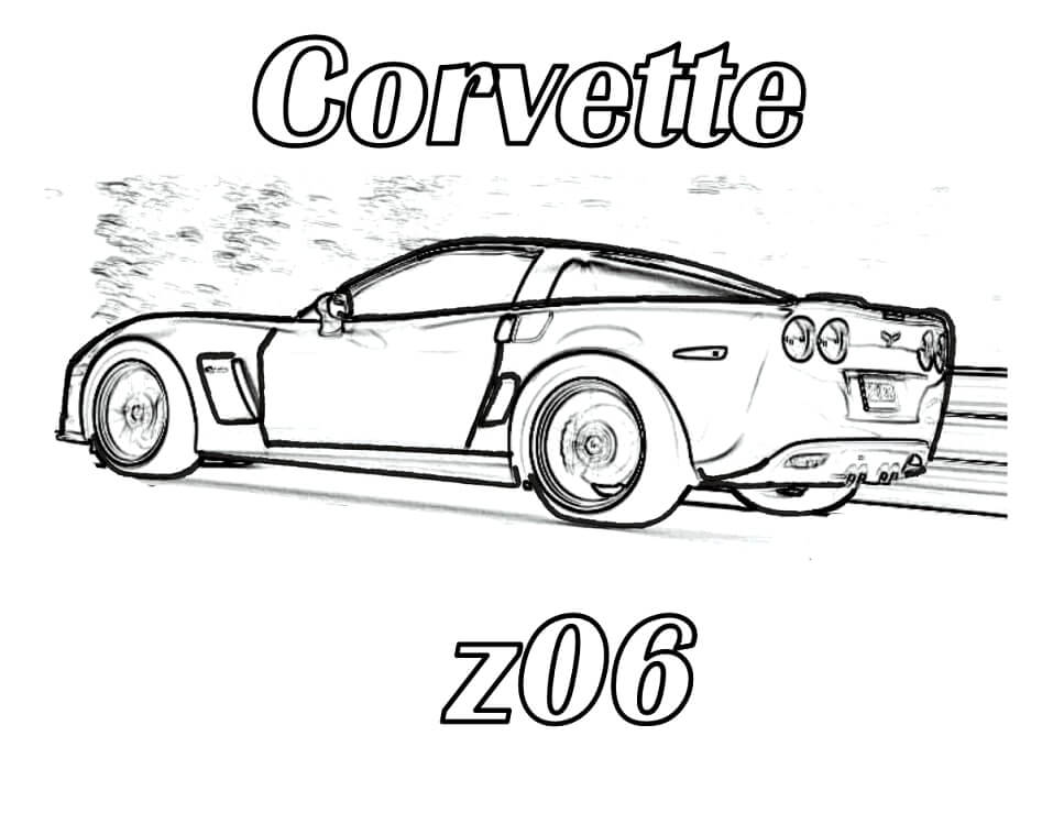 Carro Corvette para colorir