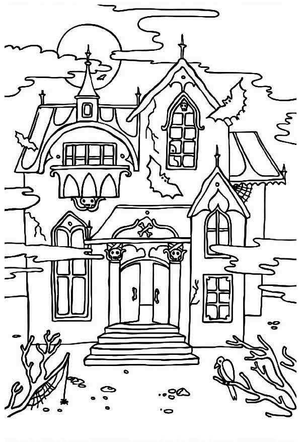 Desenhos de Casa Assombrada para colorir