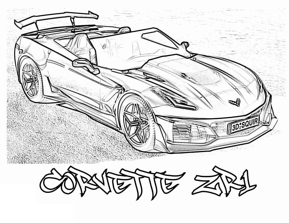 Desenhos de Corvette ZR1 para colorir