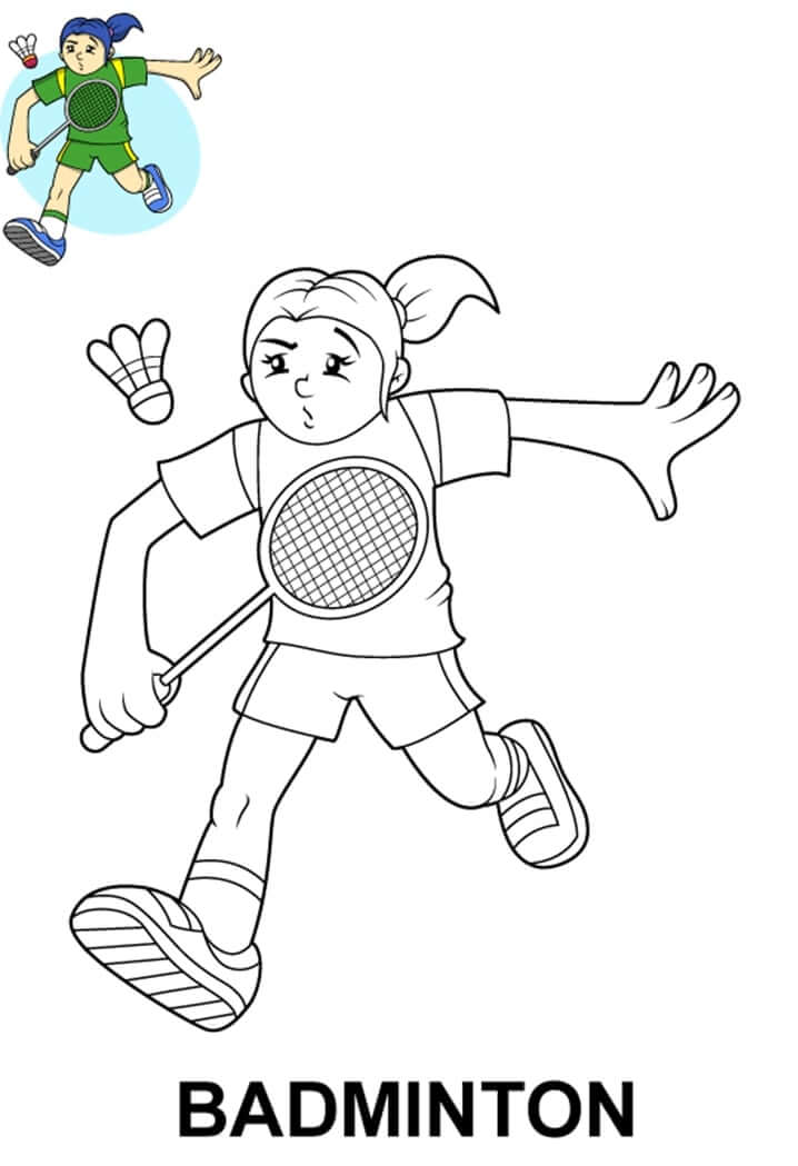 Desenhos de Criança Jogando Badminton para colorir