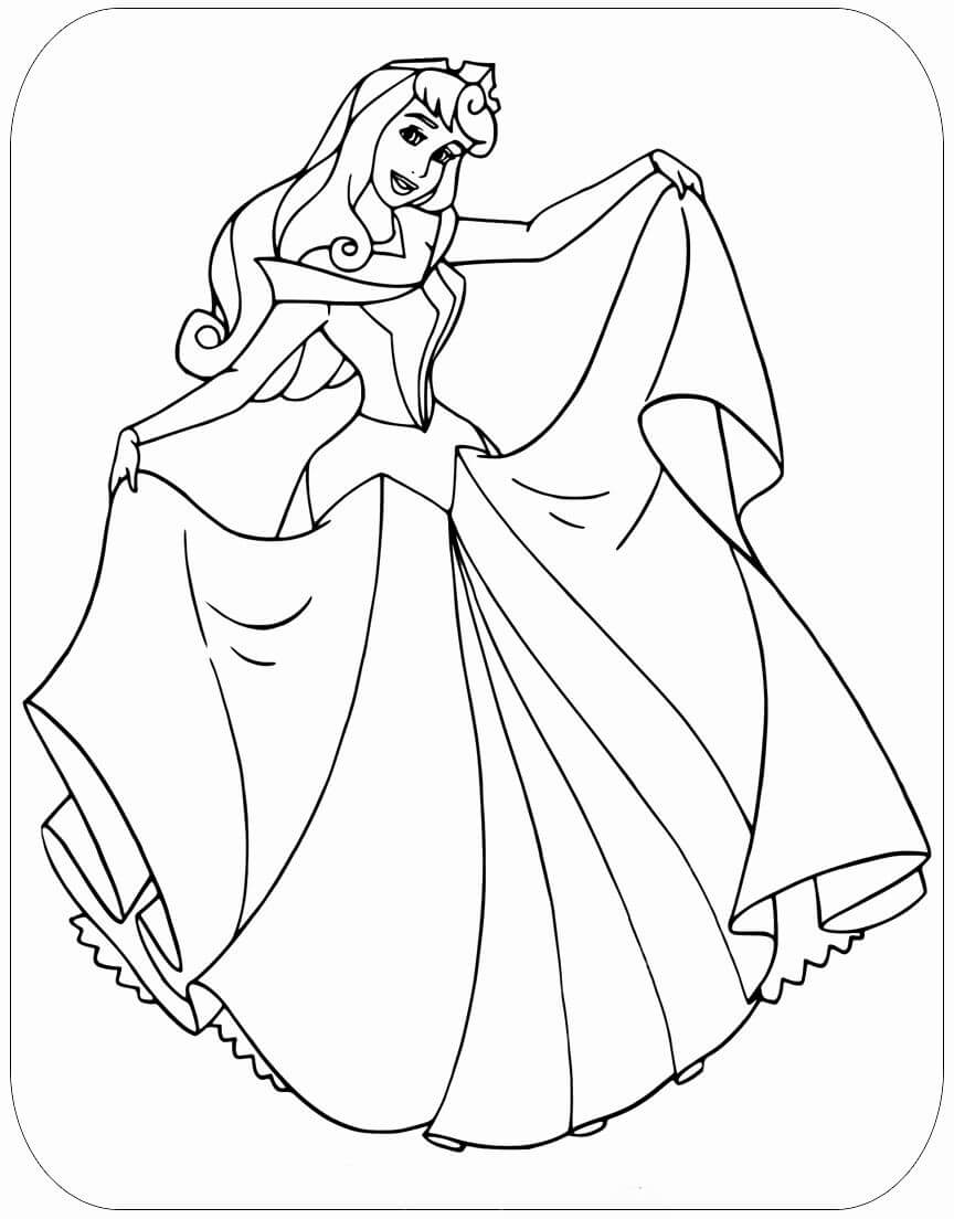 Desenhos de Dança Princesa Aurora para colorir