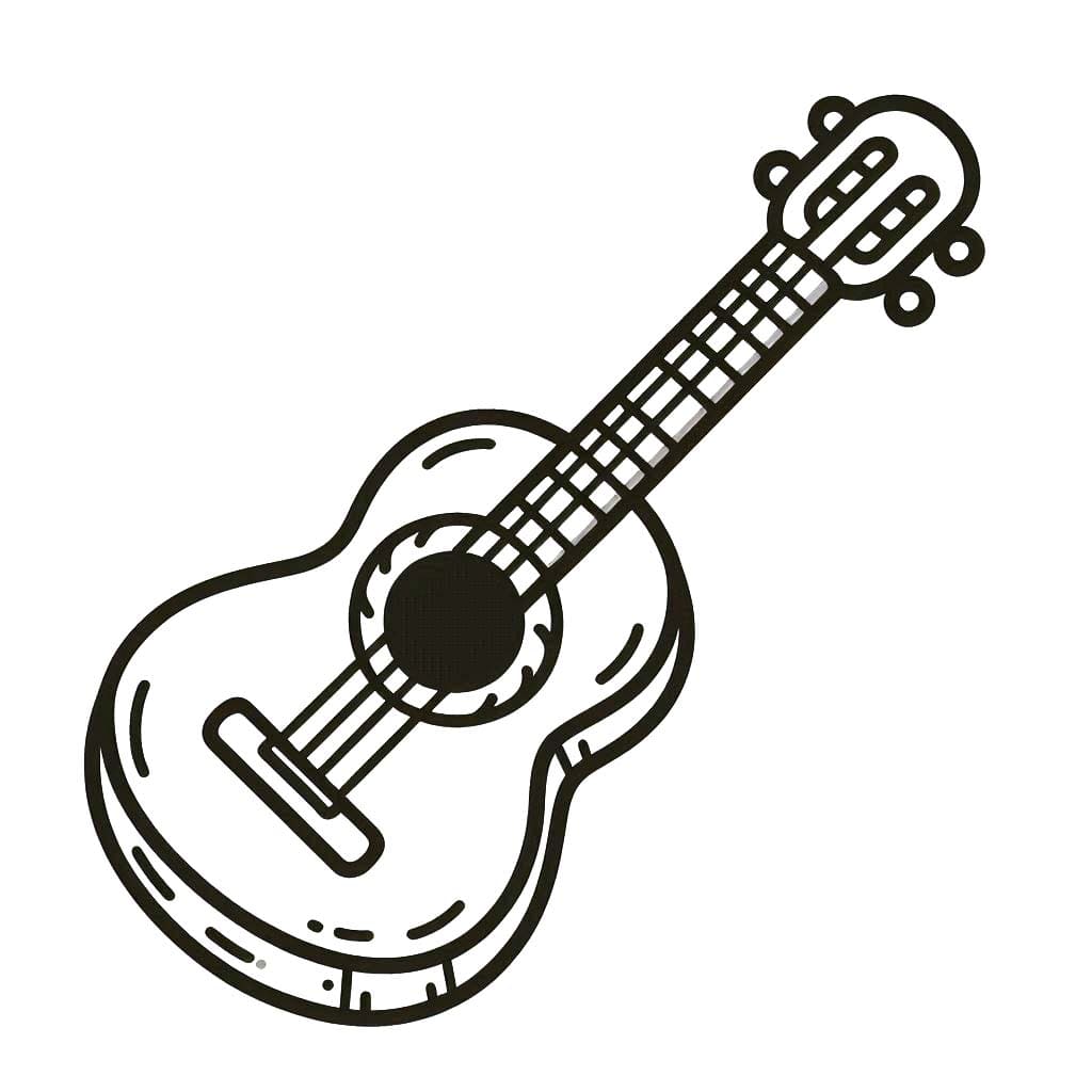 Desenhos de Desenhar Guitarra 1 para colorir