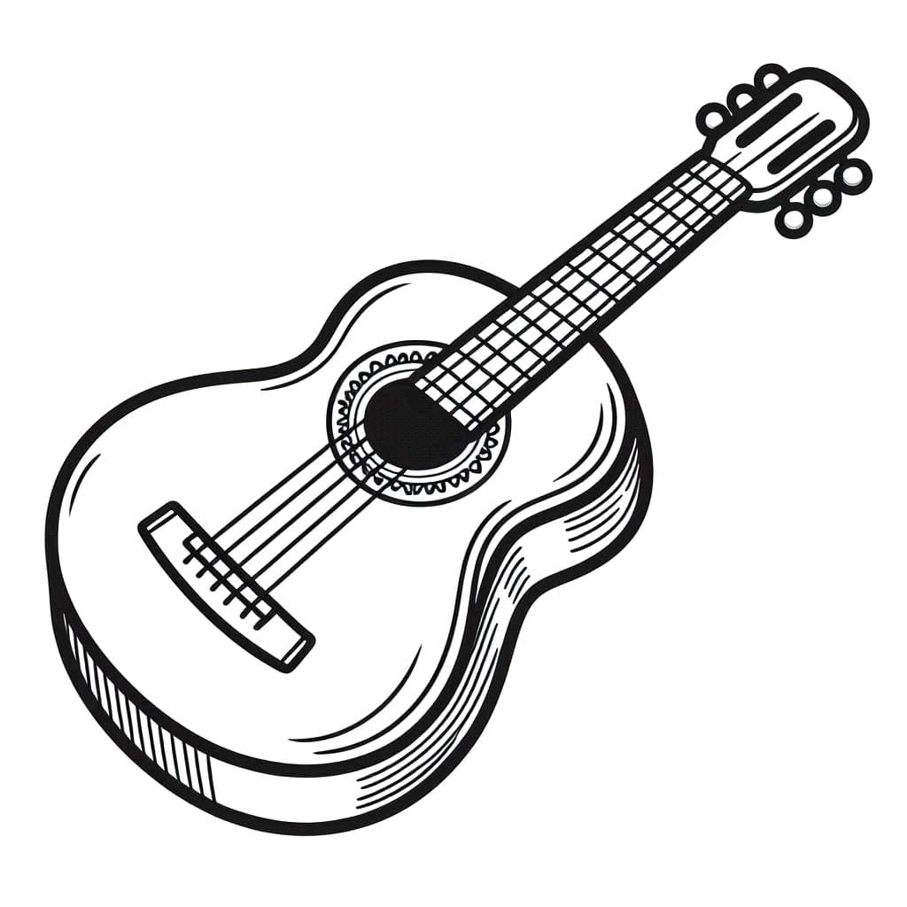 Desenhos de Desenhar Guitarra 2 para colorir