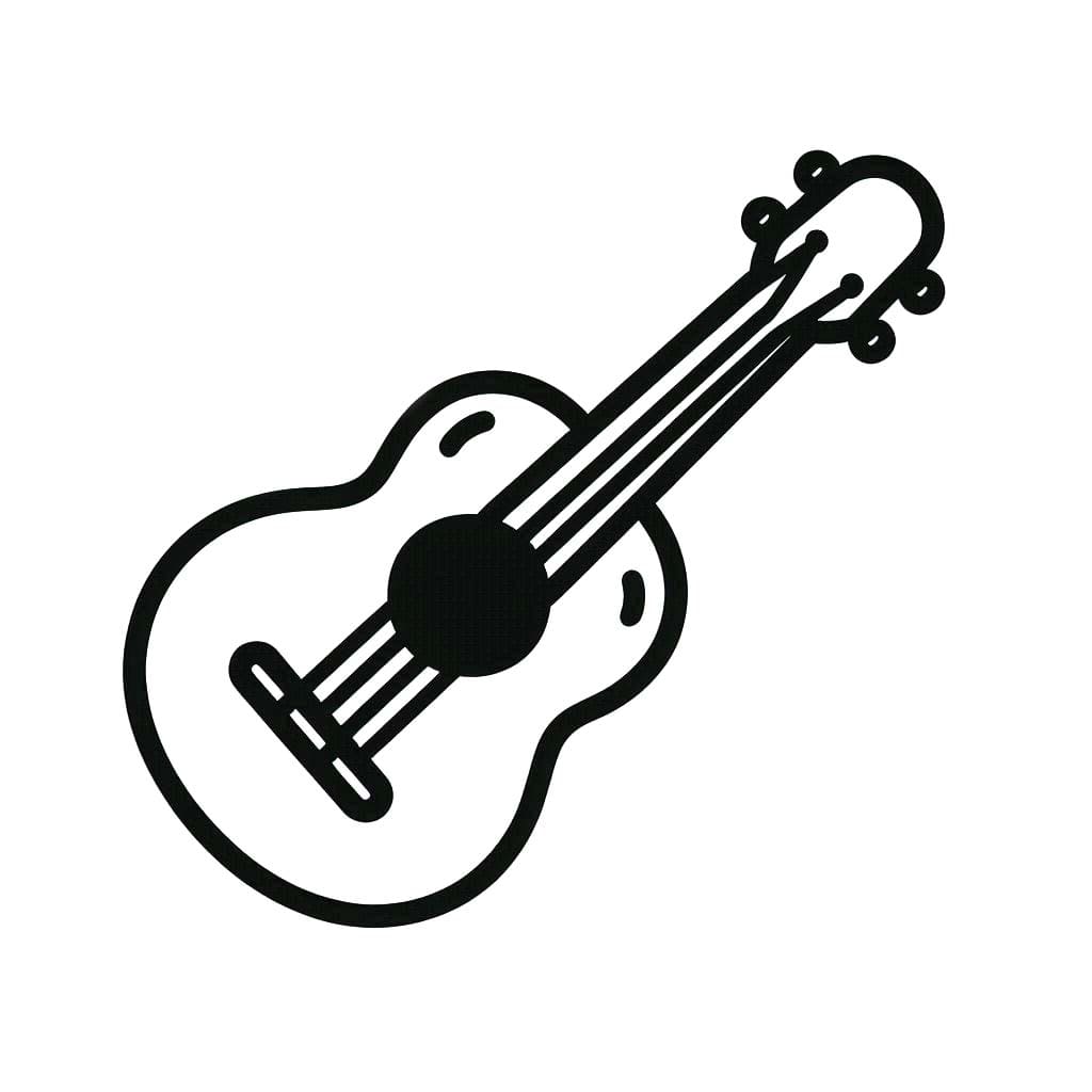 Desenhos de Desenhar Guitarra 4 para colorir