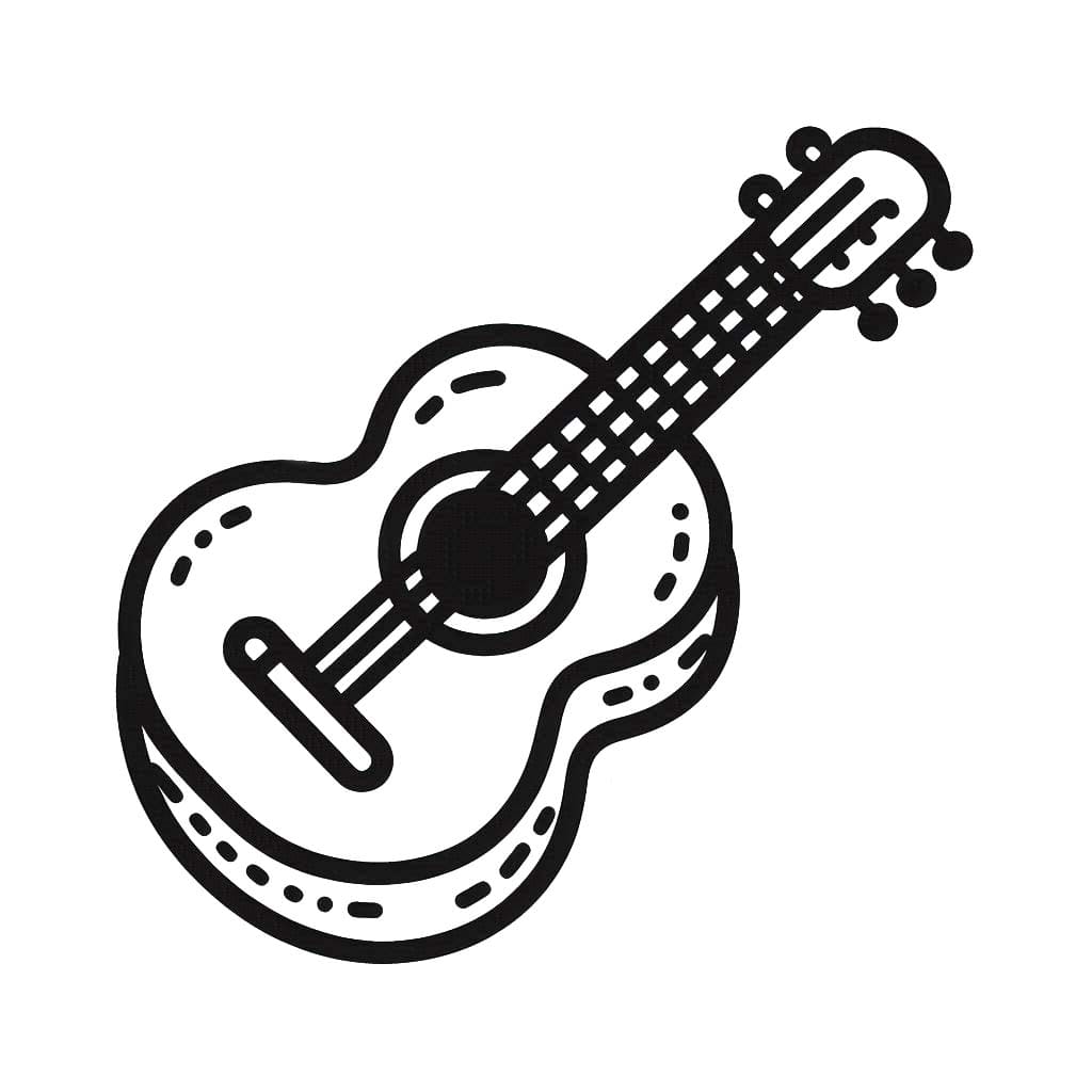 Desenhos de Desenhar Guitarra 5 para colorir