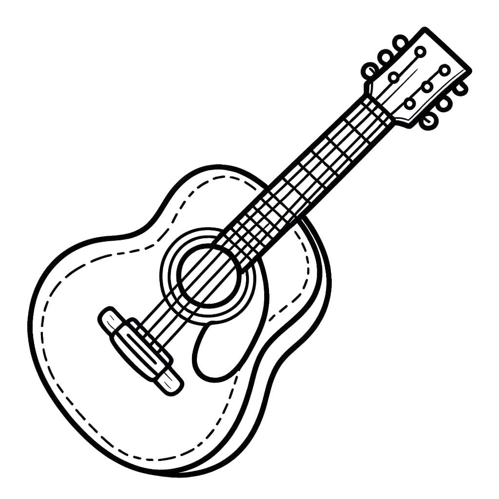 Desenhos de Desenhar Guitarra 6 para colorir