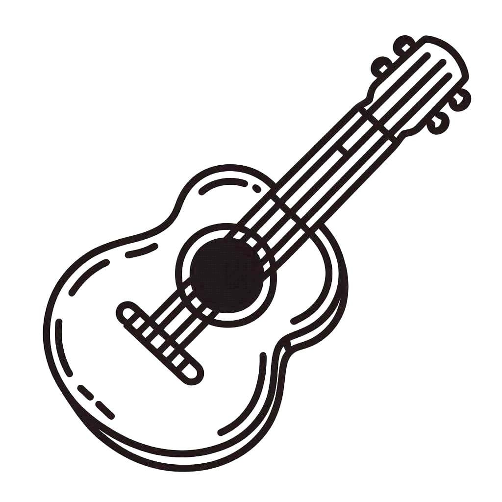 Desenhos de Desenhar Guitarra Simples para colorir