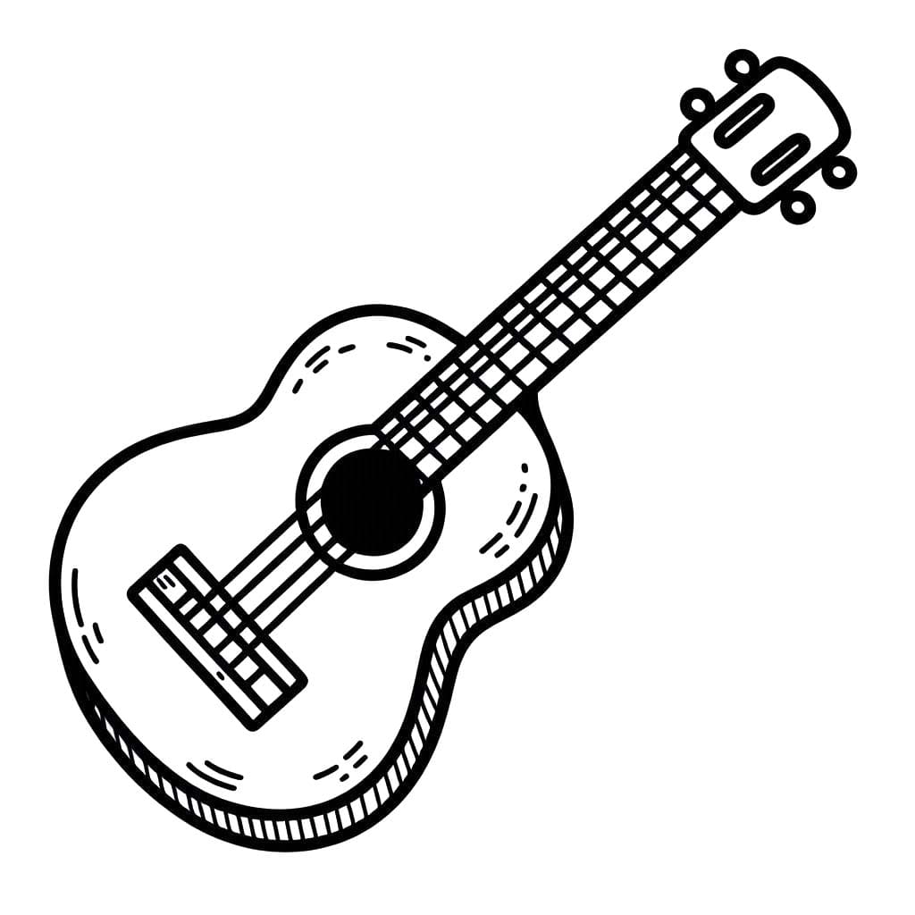 Desenhos de Desenhar Guitarra básico para colorir