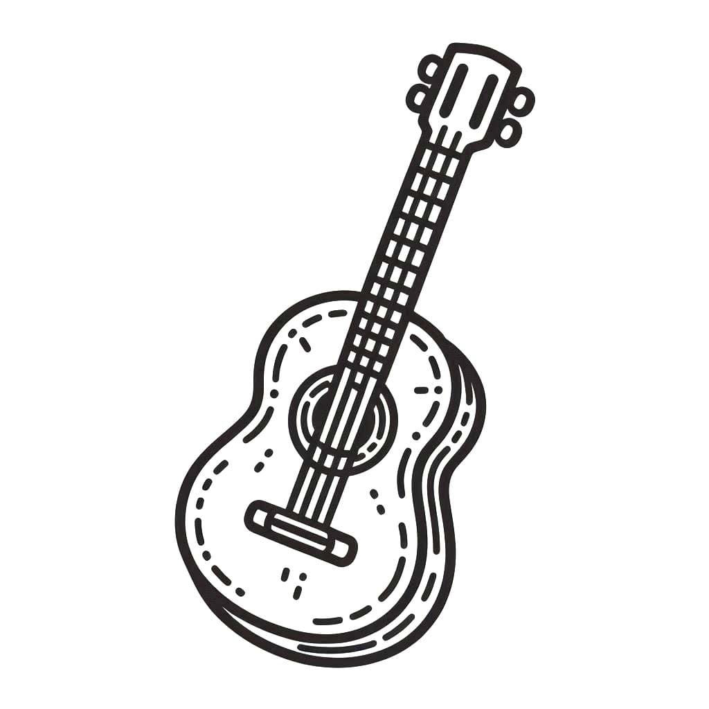 Desenhos de Desenhar Guitarra fácil para colorir