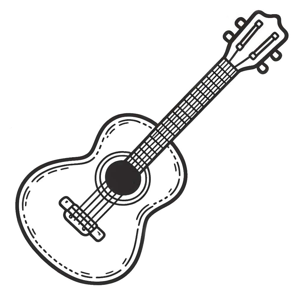 Desenhos de Desenhar Guitarra grátis para colorir