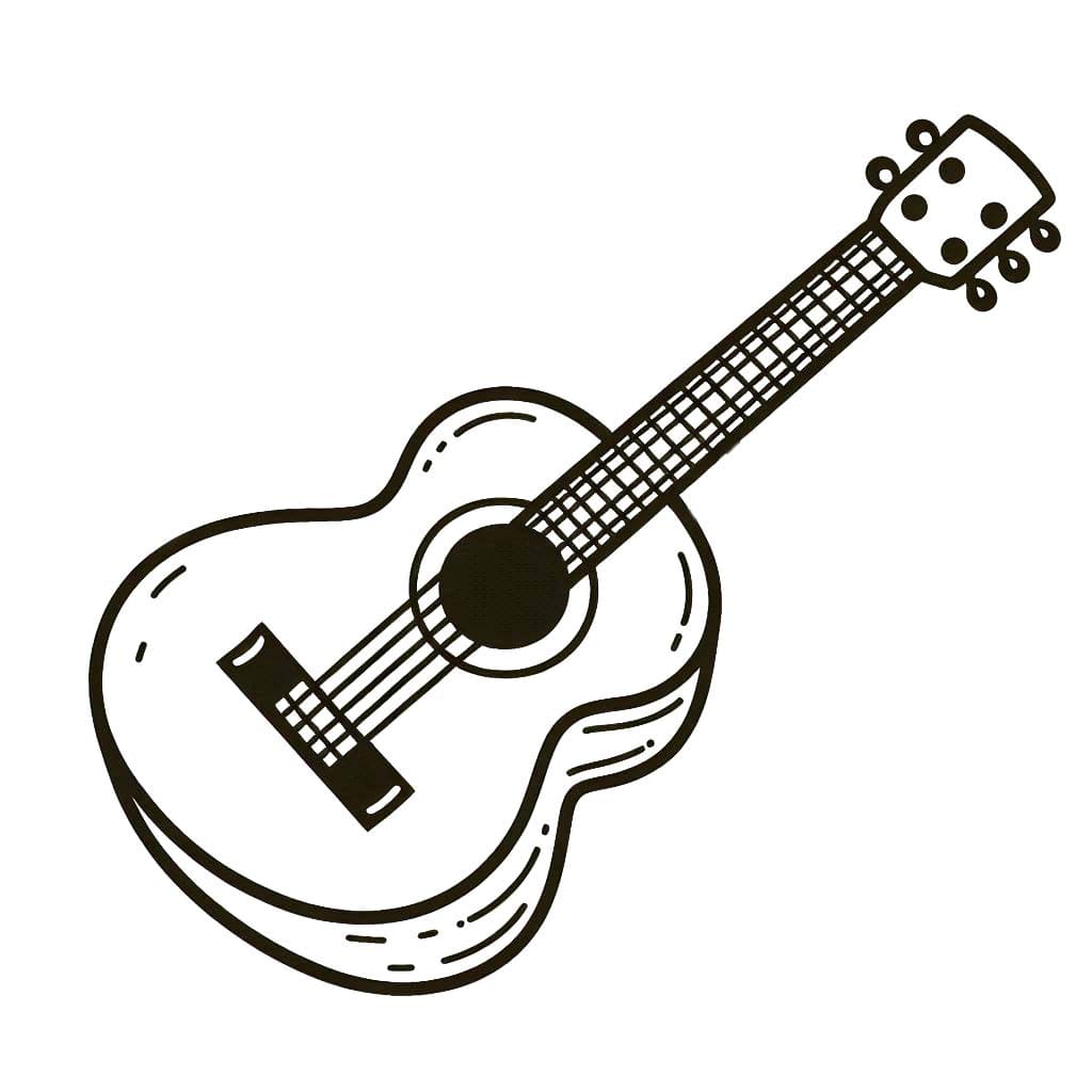 Desenhos de Desenhar Guitarra imprimir grátis para colorir