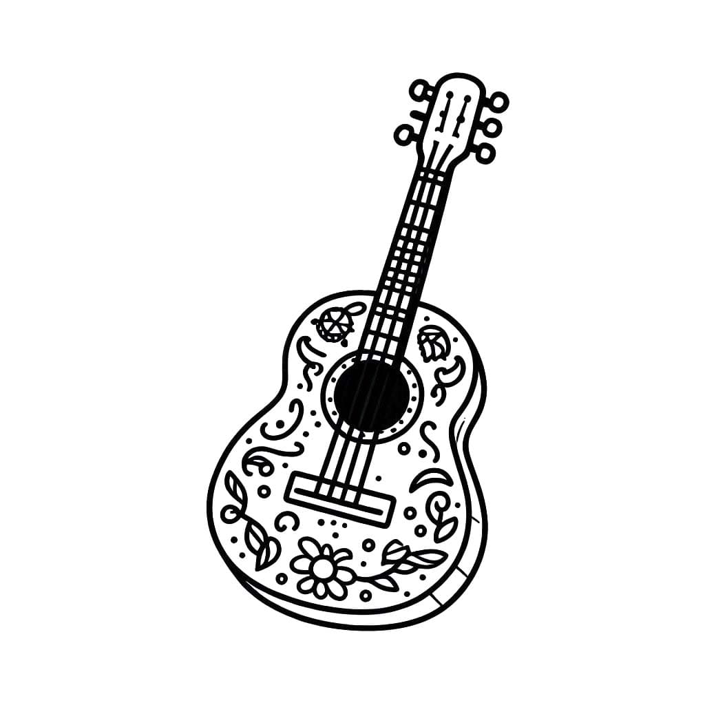 Desenhos de Desenhar Guitarra muito bom para colorir