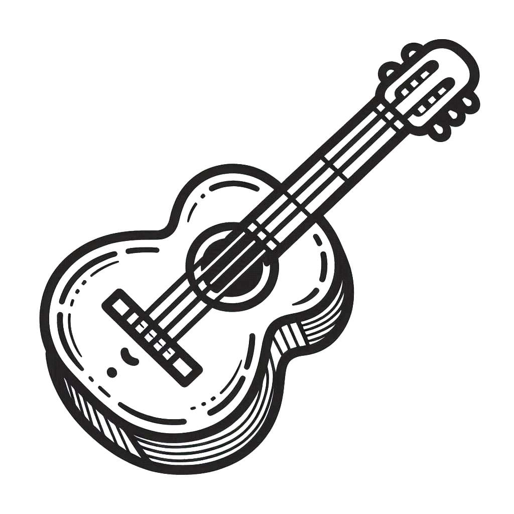 Desenhos de Desenhar grátis Guitarra para colorir