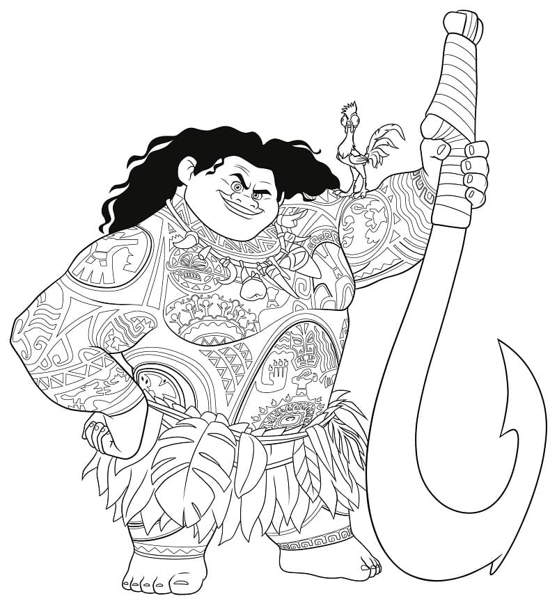 Desenhe Moana 5 para colorir