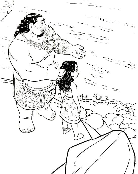 Desenhe Moana imprimível para colorir