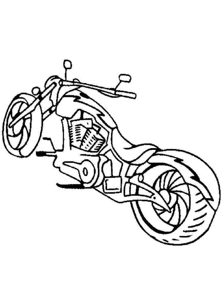 Desenhe uma motocicleta básica para colorir